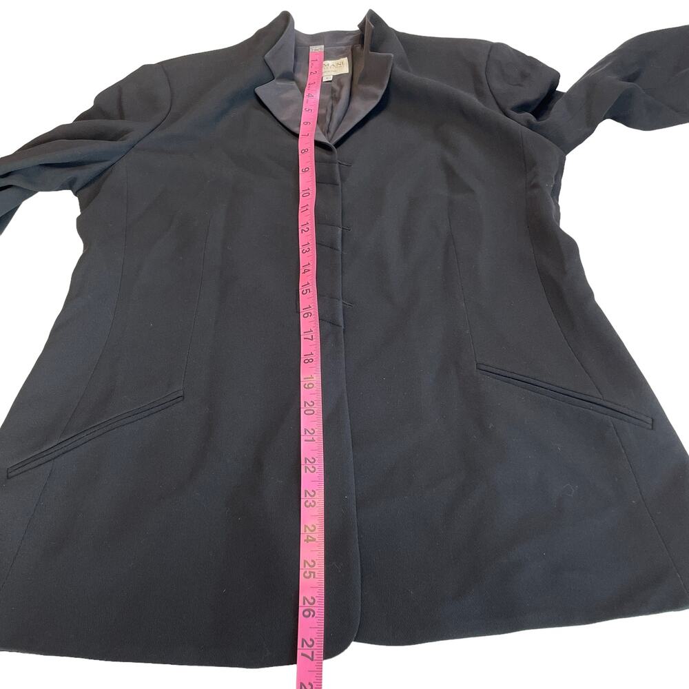 Armani Collezioni Black Military Satin Trim Lined Made in Italy Blazer 8 - Picture 11 of 11
